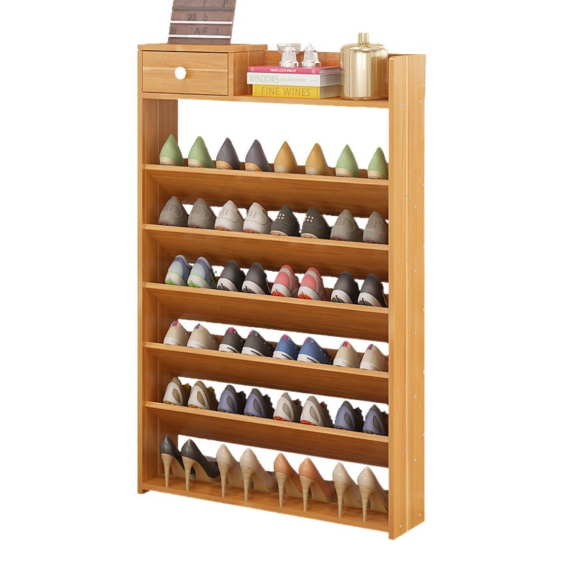 Zapatero simple multi-capa hogar económico zapato gabinete montaje a prueba de polvo zapato estante oblicuo insertar ahorro de espacio puerta zapato rack
