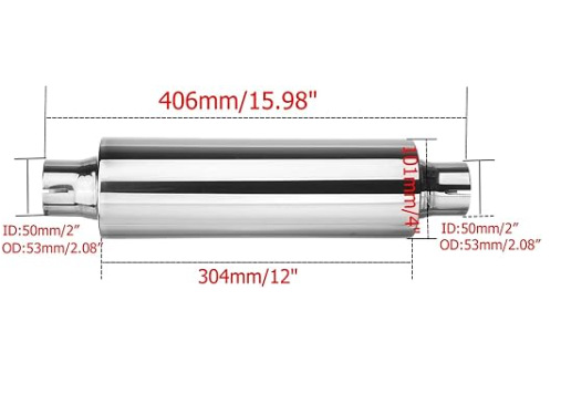Car exhaust modification sound system, universal stainless steel direct exhaust with back-pressure tail section, rumble exhaust for street racing car sound