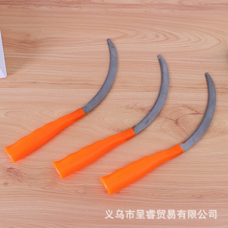 两元店农具锯齿割草小镰刀 塑料柄除草小锯齿形镰刀园林工具