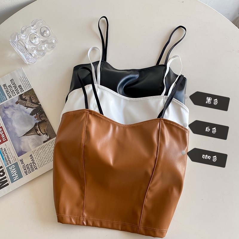 Spicy Girl Lace Ruched Camisole with Built-In Bra Pads, Slim Fit Short Outerwear Top for Women