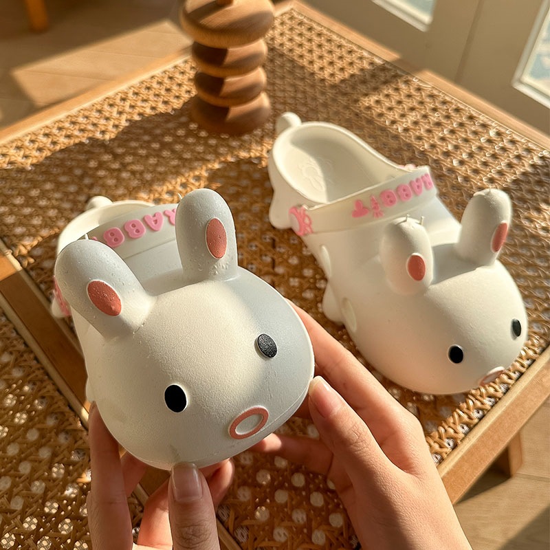 Zapatillas de conejo estilo crocs | Sandalias antideslizantes para niñas