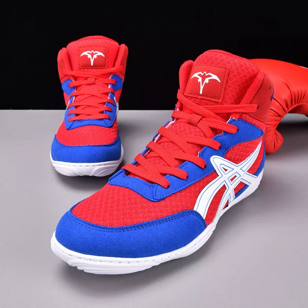 New Mid-Top Breathable Sanda Sports Shoes, Fashionable Men's Boxing Shoes, Wear-Resistant Sole, Free Fighting Shoes, Indoor Training Shoes