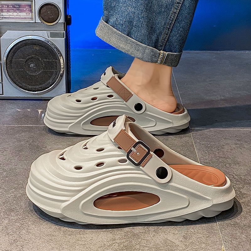 2024 New Model Men's Clogs with a Stepping-On-Clouds Feel, Suitable for Summer Outdoor Wear, Beach, Thick-Soled, Non-Slip, Couple's Men's Sandals