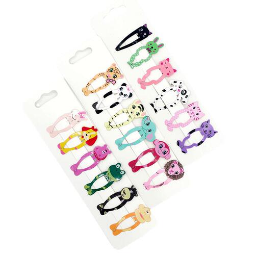 Cross-border exclusive for European and American children's animal hair clips with cute prints for girls bb clips color princess hair clips and hair accessories set