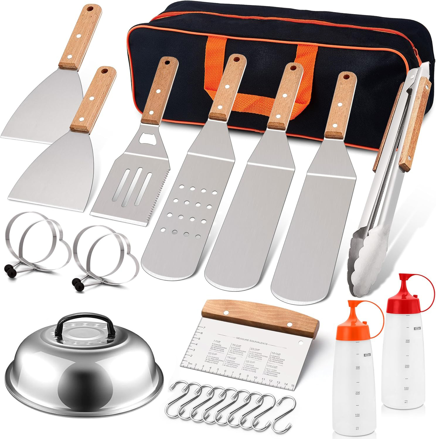 Amazon transfronterizo de acero inoxidable parrilla de barbacoa al aire libre parrilla de hamburguesas cocina de res herramientas combinadas