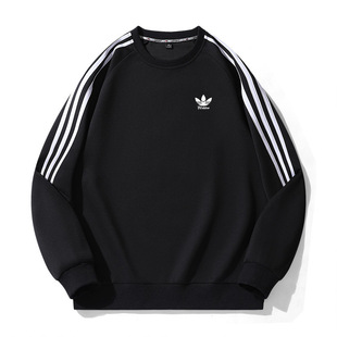 Spring Clover Three-Stripe Couple Sports Casual Round Neck Sweatshirt High Quality Youth Fashion Versatile Top