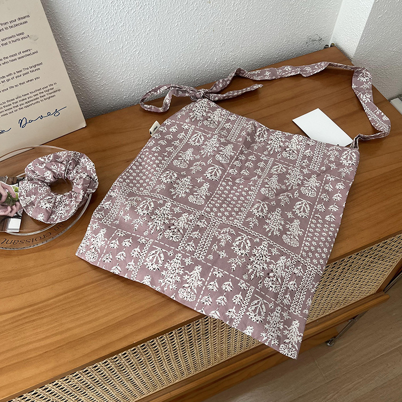 Bolsa de lona pequeña fresca y dulce impresión bolso de hombro bolso de estilo de gran capacidad bolso de hombro floral