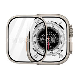 适用苹果手表壳Ultra49钛合金边框AppleWatch49MM玻璃金属框一体