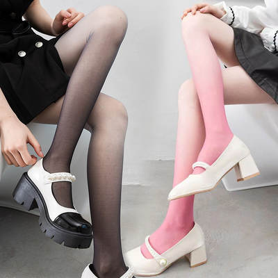 Hot Internet Popular Summer Thin ins Trendy Gradual Pantyhose Pantyhose Candy Color Slimming Leg Basing Socks