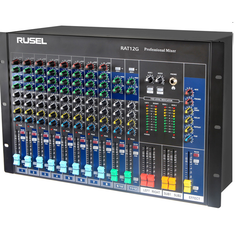 RUSEL(乐声) RAT12G  12路调音台(机架式)舞台婚庆会议多功能混响