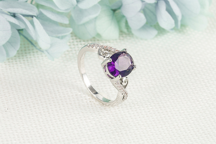 Fashion Oval Copper Rings Plating Zircon Copper Rings