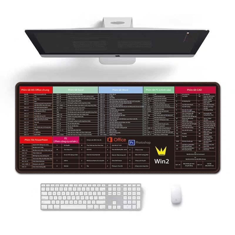 跨境批发热销英文快捷键多国语言定制耐脏鼠标垫办公桌垫MousePad|undefined