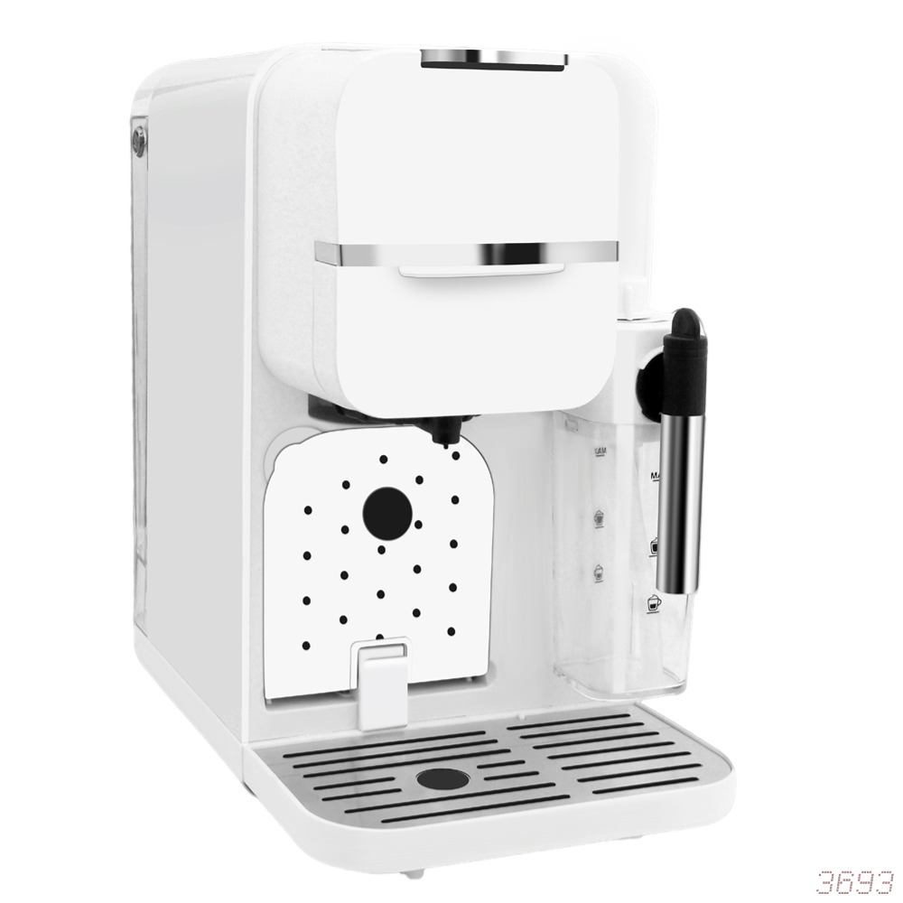 Máquina de café espresso semiautomática 2 en 1 con tanque de vapor para leche, caja de leche para cápsulas de café, máquina de café con leche de alta concentración
