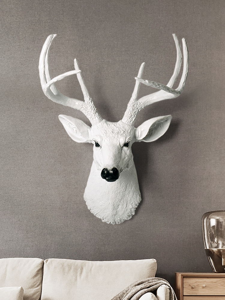 创意招财动物头鹿头壁饰壁挂墙饰家居墙上装饰品客厅背景墙面挂件