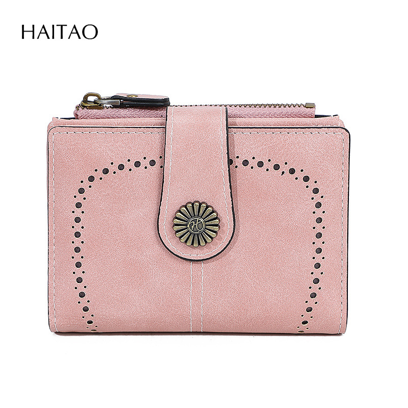 Bolso de mano de cuero graso para mujer Bolso de moneda con cremallera corta retro Bolso de tarjeta de monedero multifuncional hueco 2025 estilo caliente