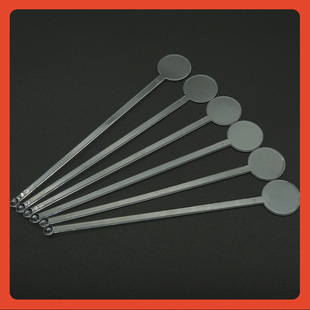 ▽ Round Head Plastic Coffee Stick Ktv Bartending Stick Plastic Juice Stick Decorative Round Head Beverage Stirring Stick Can Be Printed with Log