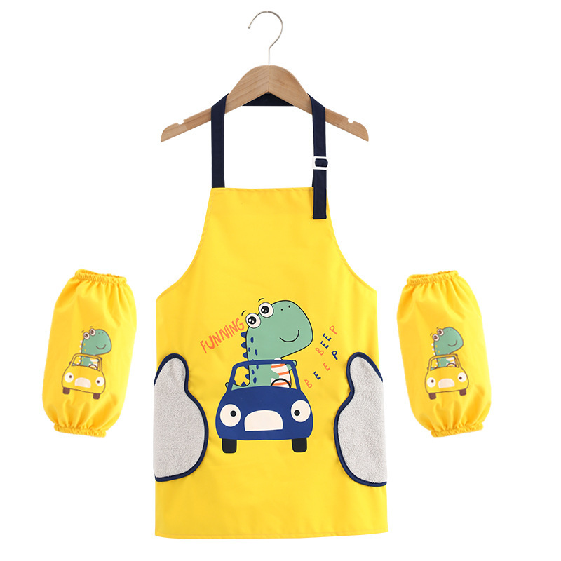 子供用カバー防水エプロン男の子と女の子の小学生の絵服幼稚園の赤ちゃんの絵服は逆にカバーを着ます。|undefined