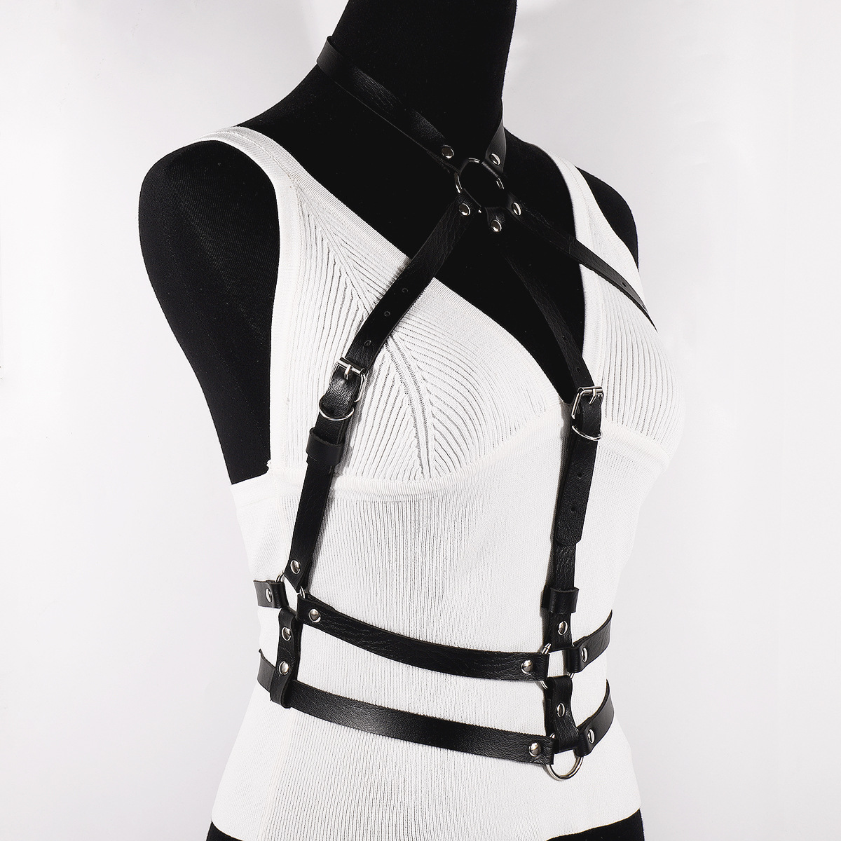 Sexy PU Leather Geometric Body Chain Belt