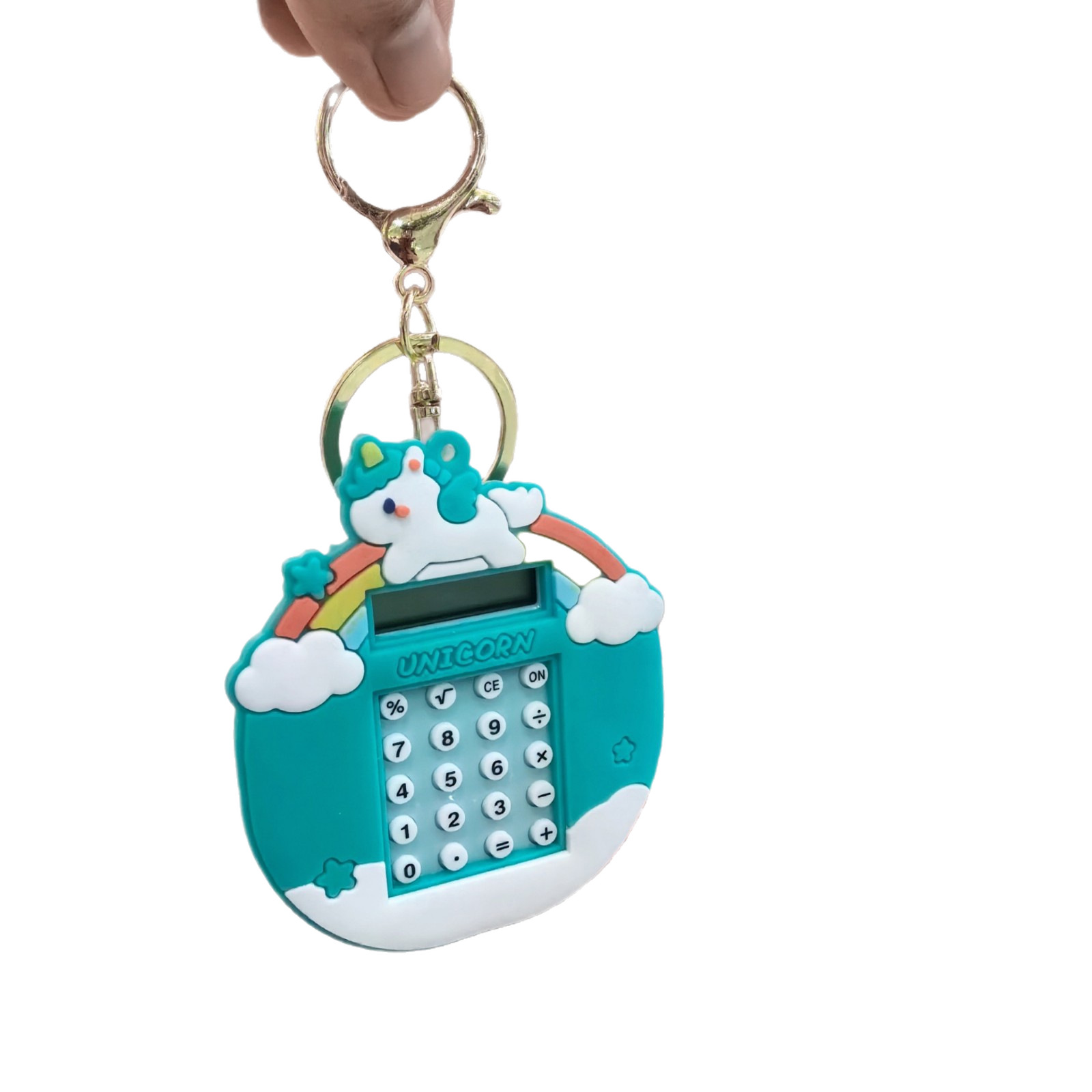Nuevo lindo unicornio mini calculadora colgante llavero creativo juguetes de puzzle estudiantes regalos para niños