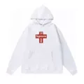 White hooded plus fleece cross