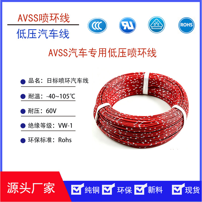 日标线AVSS-1.25平方汽车改装电线汽车配线 喷环线纯铜线散卖批发