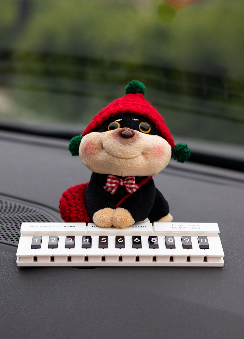 Gulu Handmade Original Bee Dog Girls' Temporary Parking Number Plate - High-End Creative Car Moving Phone Number Sign