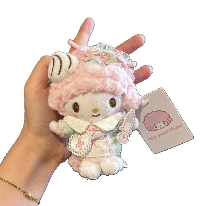本物のサンリオピアノ子羊ビアノかわいい漫画バッグペンダントキーホルダー人形人形ギフト|undefined