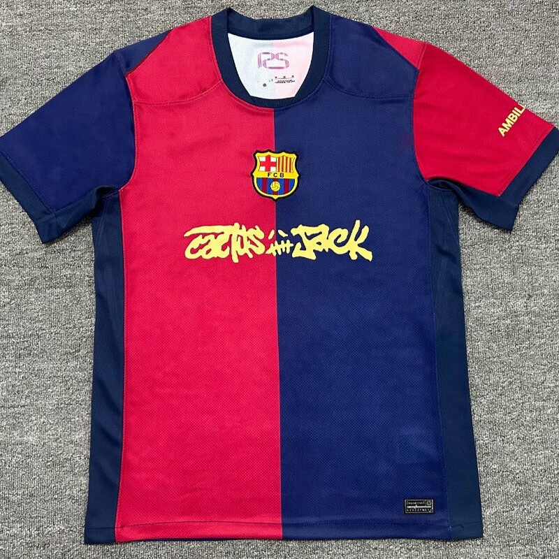 Barcelona Co-Branded Football Jersey Cross-Border 3D Sports Clothing National Team Jersey Short-Sleeved Sports Football Jersey