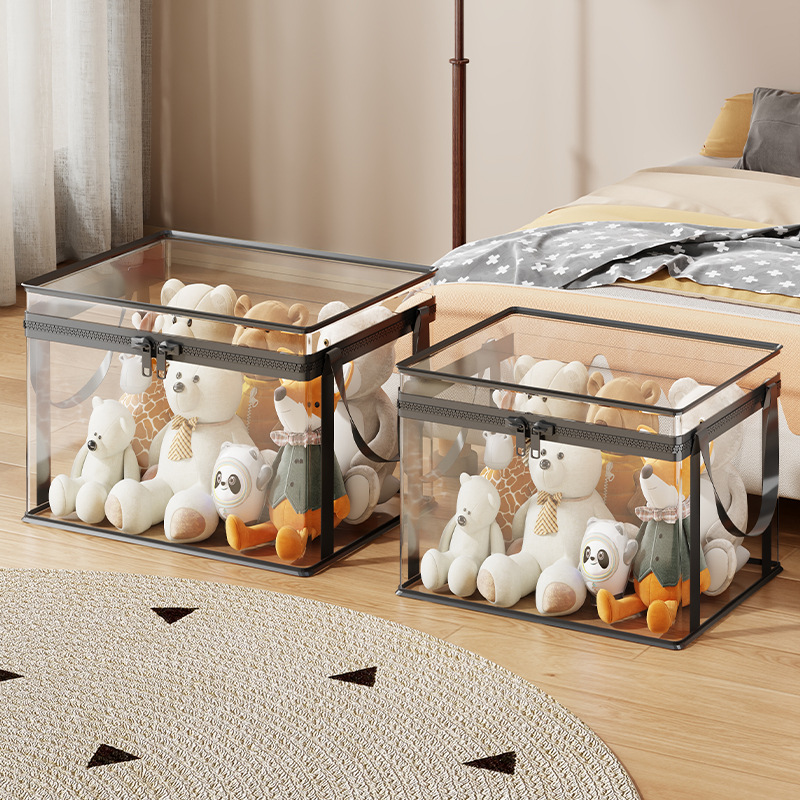 Cilindro Organizador de Juguetes de Peluche de Plástico y Tela, Transparente, Gran Capacidad, para Muñecas