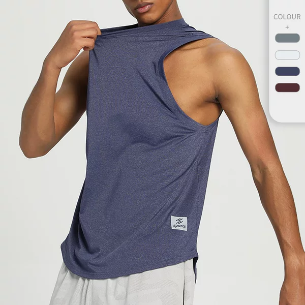 Sports Vest Men's Summer Short-sleeved Fitness Quick-drying Waistcoat Sleeveless Loose Running T-shirt Basketball Training Fitness Clothes