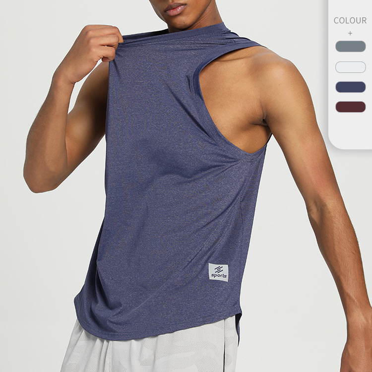 Sports Vest Men's Summer Short-sleeved Fitness Quick-drying Waistcoat Sleeveless Loose Running T-shirt Basketball Training Fitness Clothes