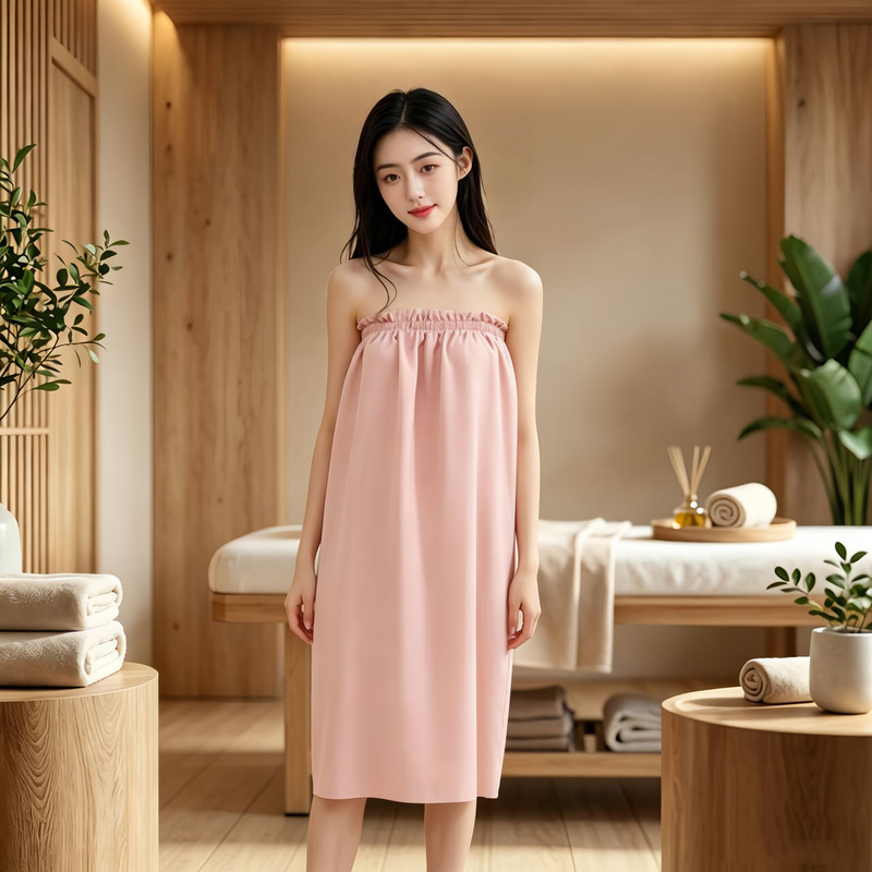 Beauty salon strapless bath skirt, bath towel, special pure cotton bathrobe, soft and quick-drying sauna clothing for women Beauty salon strapless bath skirt, bath towel, special pure cotton bathrobe, soft and quick-drying sauna clothing for women