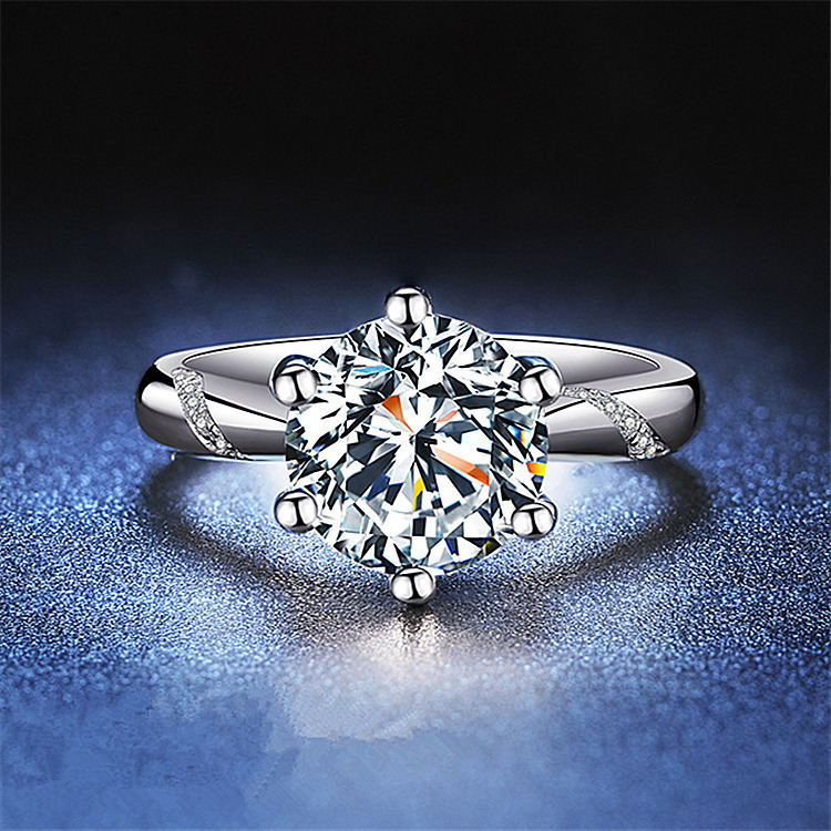 Diamond Wedding Ring For Women, Classic Six Claw Opening Ring_voghion.com