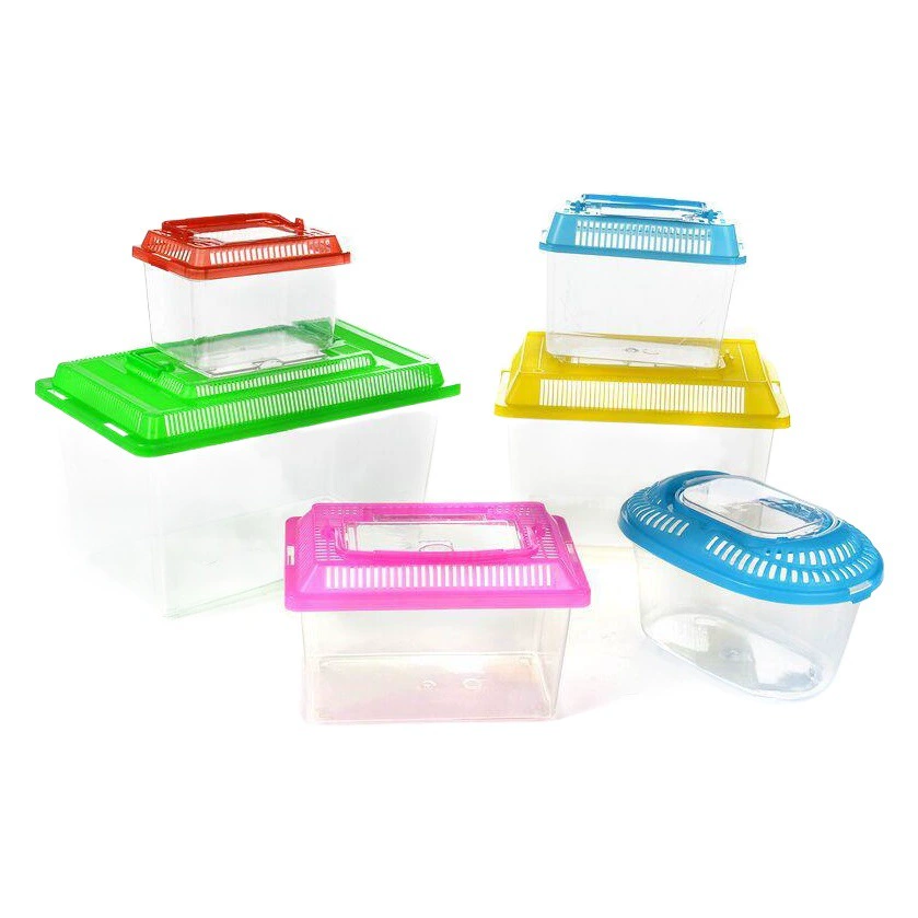 Большой и средний маленький пластиковый резервуар для черепах резервуар для золотых рыбок ящик для кормления рептилий портативный прозрачный транспортный ящик для черепахи