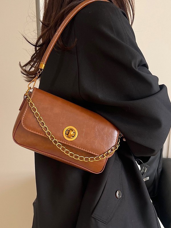 Qadın Retro Çiyin Çantası Zəncirli Kiçik Kvadrat Model