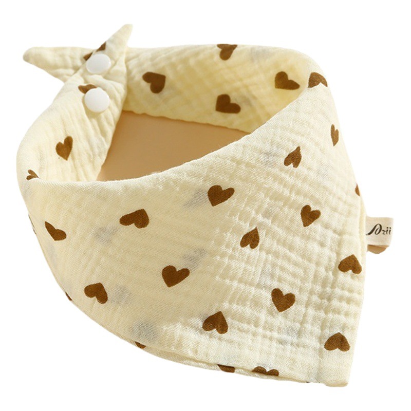 Baby gauze bib baby cotton bib Infant Bib anti-spitting milk print button bib bib bib bib