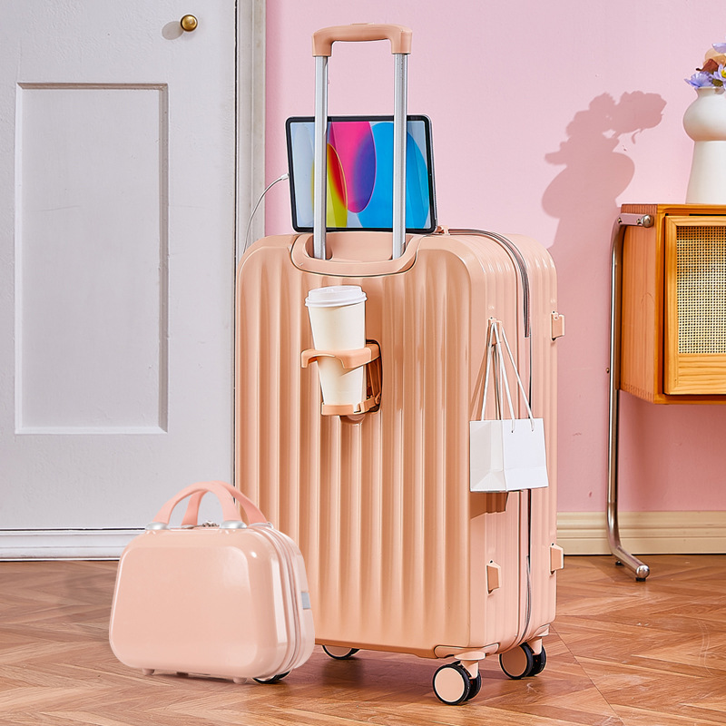 Nueva maleta multifuncional de explosión de fuego con ruedas universales de 20 pulgadas de alto valor de cara, caja de tracción de contraseña de embarque, maleta de cuero