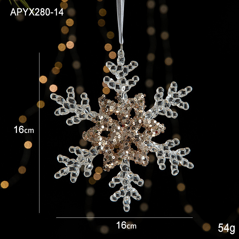 クリスタル質感Swanlaceアクリルキラキラ透明雪クリスマスツリーペンダント鈴装飾品|undefined