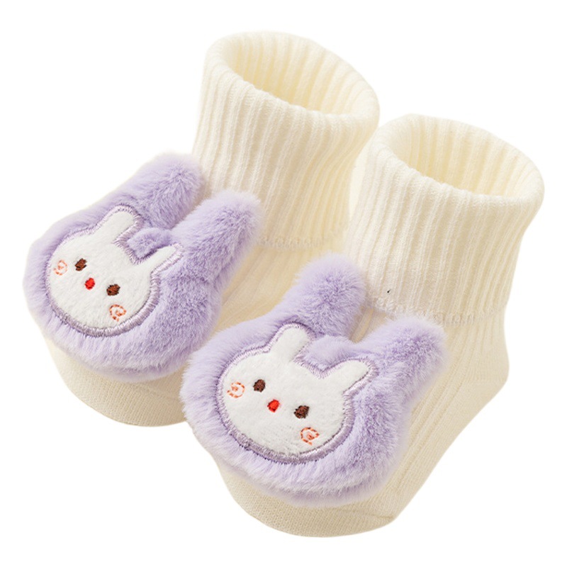 Nuevos calcetines de bebé Otoño e Invierno antideslizantes calcetines de piso de media pantorrilla bebé recién nacido muñeca de dibujos animados Niño Zapatos calcetines al por mayor