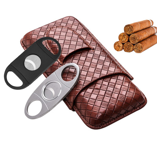 Dual-Edged Cigar Cutter lighter set Sharp Cigar Scissors Cigar Knife Pliers Hole Punch Tool