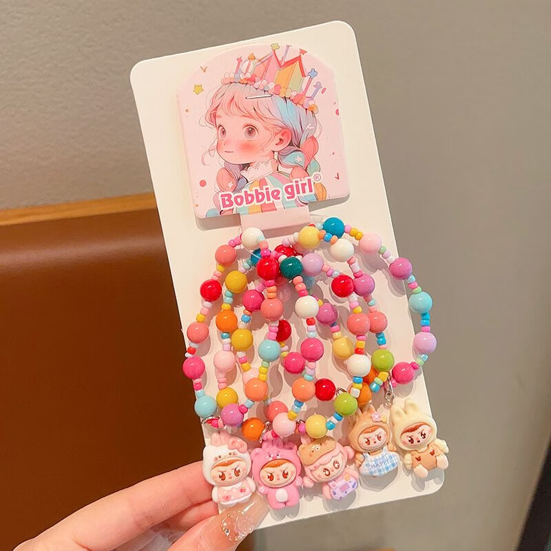 子供のヘアアクセサリーかわいい漫画クロメビーズブレスレット女の子ブレスレット 2025 新しい女の子ジュエリーブレスレット|undefined