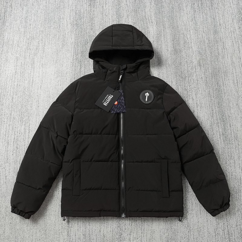 In-Stock Trapstar Trendy Brand Cotton Jacket Men's Hooded Coat Small Logo T-Style Popular Black Jacket Men's Winter Vtg