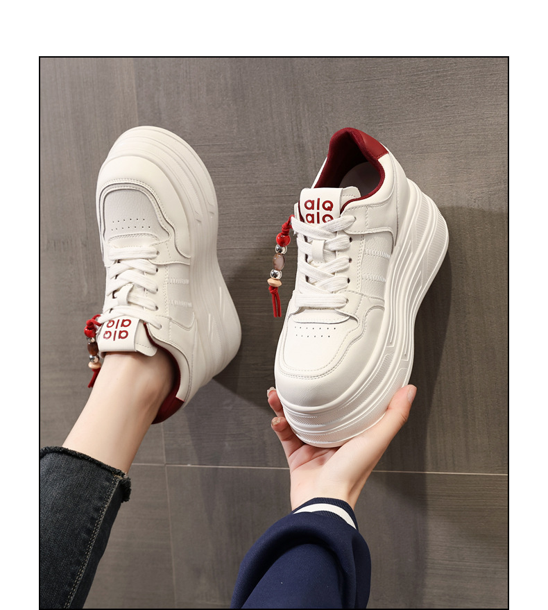 Giày sneaker nữ đế dày trắng siêu nhẹ tăng chiều cao HY9856 — đen chi tiết 14
