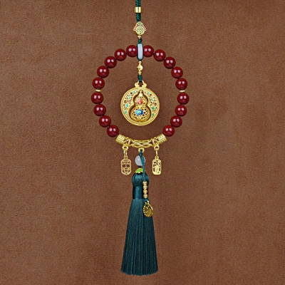 Car hanging Complete Car Pendant Car Compass - rotating-road-protection-green-tassel