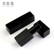 DIY方形哑黑色磁扣口红管空管 润唇膏磁铁口红管 彩妆包材 12.1mm