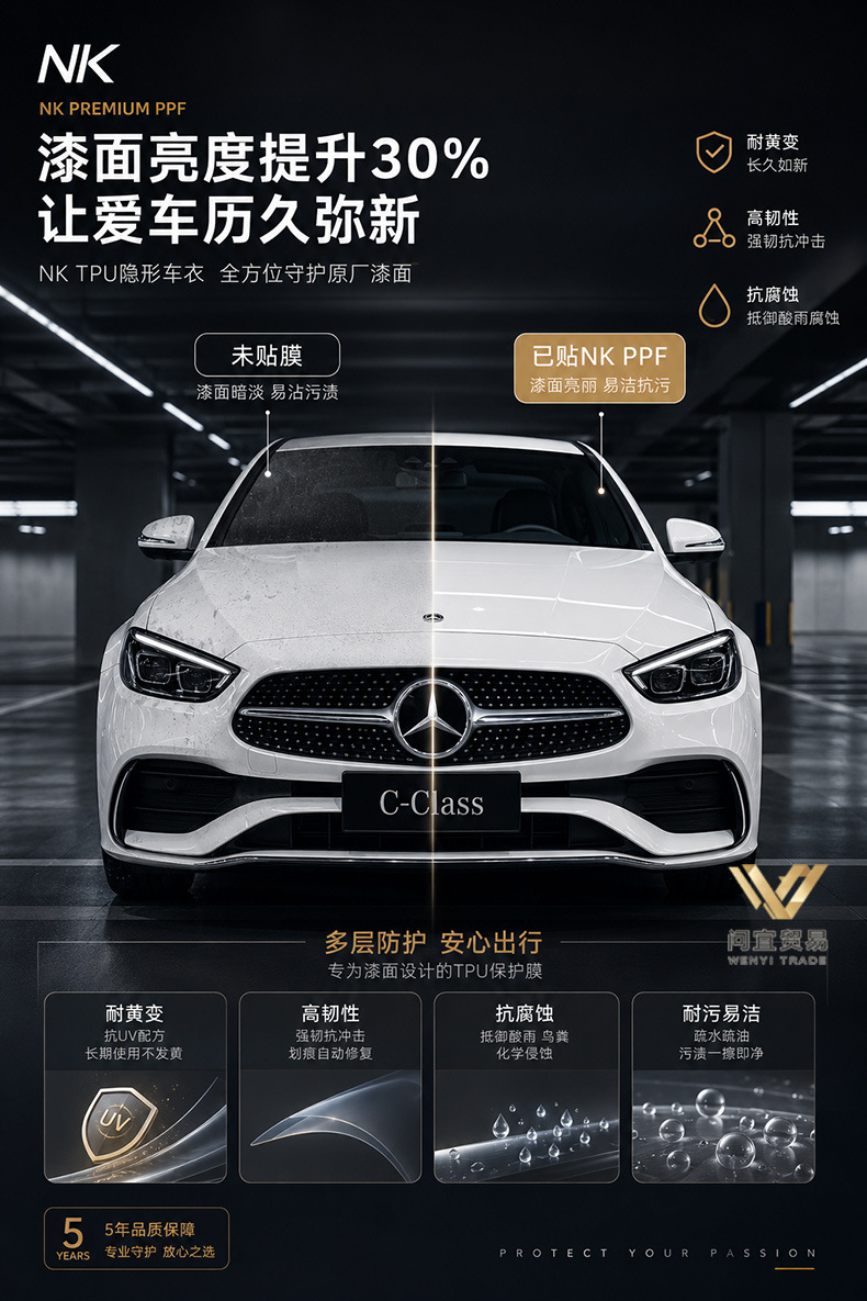 Nk Brand Tpu Automotive Invisible Car Wrap Transparent Body Paint Protection Film Ppf Film Roll Factory Wholesale