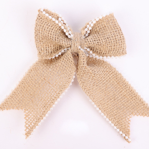 Cross-border Amazon Christmas bow Dowel lace sackcloth bow Christmas…