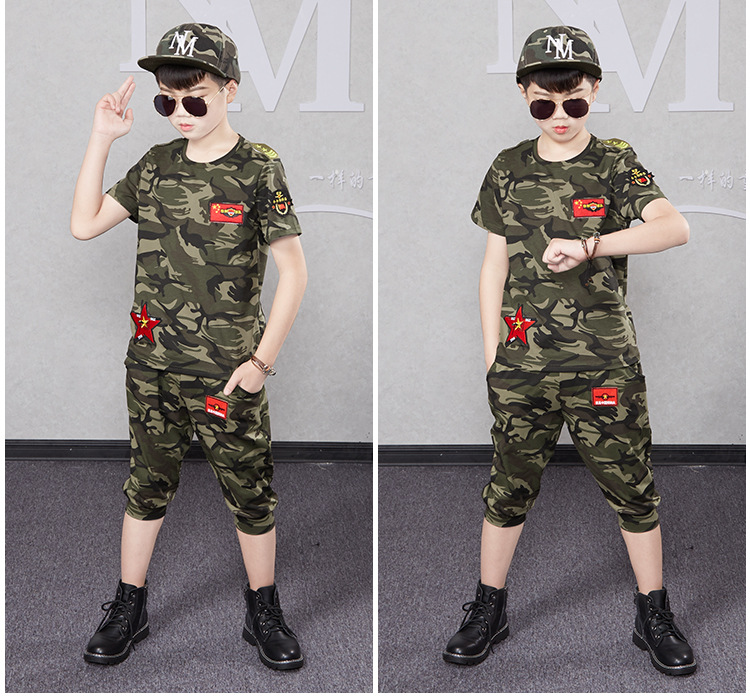Set di abbigliamento mimetico per il campo estivo per bambini delle forze armate 2023 Nuovi ragazzi e bambini Addestramento speciale militare_voghion.com