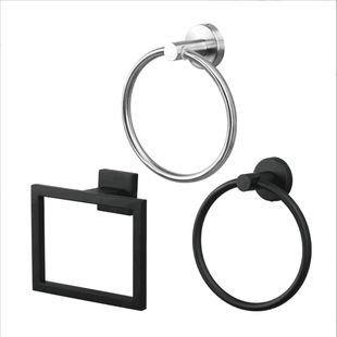 Cross-border Stainless Steel Golden Towel Ring American Style Simple Towel Hanger Bathroom Punch-free Pendant