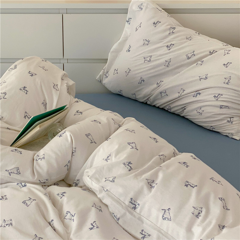 클래스 A 아기 천주 면 4 종 세트 만화 토끼 침구 공주 스타일 니트 면 4 종 세트